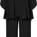 Plus Size Pants Suits 3pcs Mother of The Bride Suits for Wedding Guest Black 16 Plus