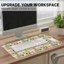 AUPET Leather Large Mouse Pad Desk Blotters  35 x 17in Cute Desk Mat with PU Surface, Non-Slip Desk Pad Protector,Waterproof Desk Writing Pad for Office Home (Beach Sunbathing)