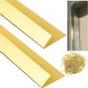 Zonon 2 Pcs 45/64" W x 3' L Spring Bronze Weather Stripping Metal Brass Weather Strip Copper Weatherstripping for Exterior Old Door or Window Seal with Mounting Nails(V Shape)