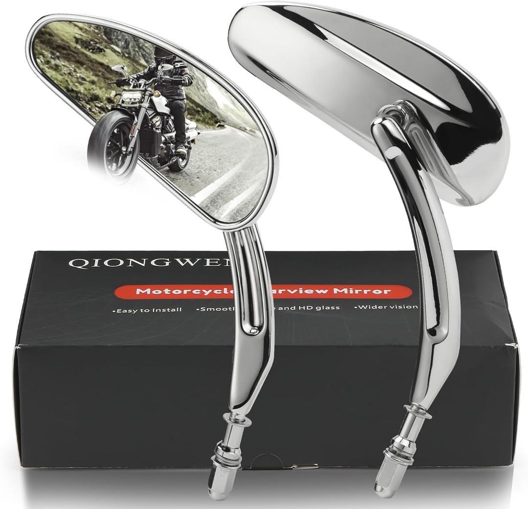Motorcycle Rearview Mirror 360 Degree Adjustment Teardrop Motorcycle Rearview mirrors Fit For Road King Street Electra Glide Dyna Sportster Softail Road Glide Chrome