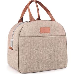 ICEDOG-New Lunch Bags Men and Women Large Capacity Leak-Proof Lunch Tote Insulated Cooler Bags Suitable for Office, Work, Travel and Outdoor Picnics (Khaki)