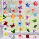 5pcs 36 ft Flower Garland Artificial Hanging Wildflower Garland Fake Silk Flower Vines Floral Garlands with Butterfly for Spring Summer Wedding Bridal Birthday Grad Party Backdrop Background Decor