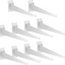 Oudain 12" Slatwall Shelf Bracket with Lip Heavy Duty Slat Wall Brackets Bulk Floating Metal Slatwall Accessories for Shelving Display Garage Kitchen Mounting Supplies(White,10 Pcs)