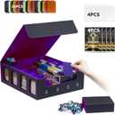 MTG Commander Deck Box 3200+Trading Card Storage Box TCG Deck Case with Display Windows Dice Tray,Card Organizer 30 Colorful Dividers& 4 Supporters& 4 Toploaders (Purple)