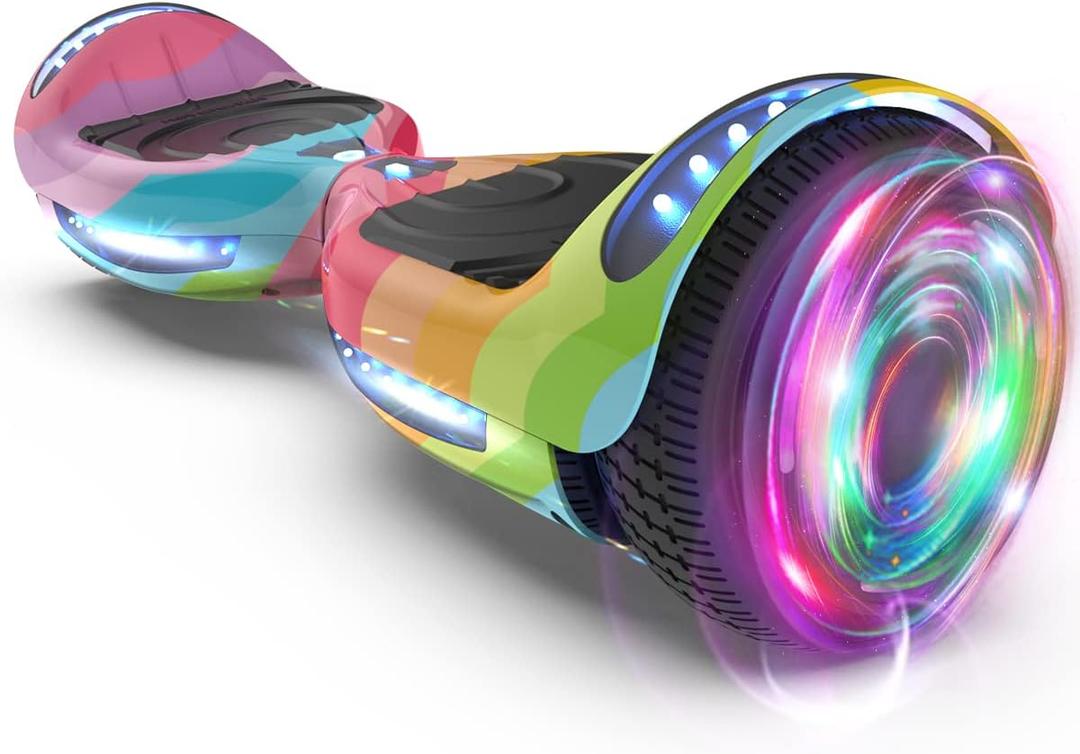 Hoverboard Certified HS2.01 Bluetooth Flash Wheel with LED Light Self Balancing Wheel Electric Scooter (Rainbow Wave)