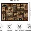 Cabin Rustic Area Rug 4x6 Living Room Rug,Deer Country Wildlife Bear,Vintage Area Carpets for Bedroom,Ultra-Thin Washable Throw Rugs Entryway Indoor Non Slip Accent Floor Mats for Dining Room,Laundry