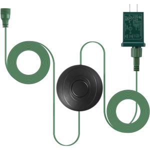 Feekoon 29V 13W Class 2 LED Christmas Tree Replacement Plug, 9.8ft Power Cord Extension Supply with On/Off Foot Switch for Christmas Tree Light Replacement Yard Inflatable Adapter (Green)