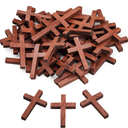 50 Pack Bulk Small Cross Set for Crafts, Wooden Cross Charms for Christian Baptism, Easter, First Communion, Rosary (1 x 2 In)