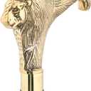 Ajuny Wooden Walking Stick for Men Women Seniors Lightweight Detachable Handmade Cane with Decorative Brass Handle Unique Gift for Adults (Brown)