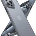 TORRAS Shockproof for iPhone 15 ProMax Case Gray, [12FT Military Grade Drop Tested] Translucent Slim Protective Matte Hard Plastic Back Phone Case for iPhone 15 Pro Max Case 6.7" 5G Guardian, Grey (Gray Titanium)
