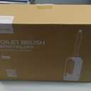 HAMITOR Toilet Bowl Brush Holder Set: Curved Design with Holder for Deep Cleaning Under Rim - Compact Hidden Scrubber for Small Space - Modern RV Bathroom Accessories - 3 Pack (White)