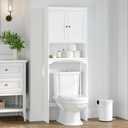 Spirich Over The Toilet Storage Cabinet, Bathroom Shelf Over Toilet, Bathroom Storage Cabinet Organizer, White