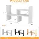 White Desk Organizer Shelf Wooden Desktop Bookshelf Adjustable Desktop Organizer Shelves Small Book Shelf for Office Desk Supplies Home Storage Natural Stand Decor (12*)