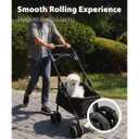 Pet Stroller, One-Click Folding Portable Folding Dog Stroller, Sunshade, Storage Bag, Waterproof Oxford Fiber, Pet Stroller for Small Dogs up to 33 lbs, Black ﻿