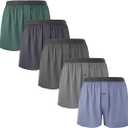 BAMBOO COOL Mens Boxer Shorts Underwear Soft Comfortable Breathable Knit Boxers Short for Men (5 Pack), X-Large