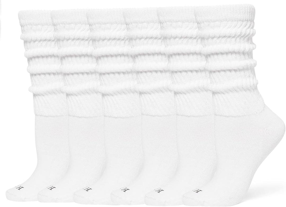 HUE Womens Slouch Socks Crew Boot Chunky Ribbed Cotton Scrunch, One Size