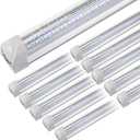 10Pack 4FT LED Shop Light - 50W 8000LM 6500K Linkable Clear Cover T8 LED Tube Light for Workshop, Warehouse, Basement - Plug and Play