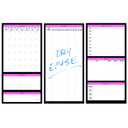 Weekly Planner Pad - Notepad Scheduling System - Dry Erase Board, Task List, and Calendar - Planning Poster for Time Management, Workout, Exercise, and Weight Loss - Expandable Desk Notepad (Pink, Black, White, Gray)