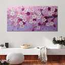Tarfupth Pink Flower Wall Art for Living Room Large Tree White Botanical Canvas Prints for Bedroom Office Girls Room Office Home Decor 20x40 Inch, 20L" x 40W"