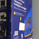 Medline Lightweight Foldable Transport Wheelchair with Handbrakes and 12-Inch Wheels, Red Frame, Black Upholstery