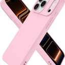 Compatible with iPhone 17 Pro Case, Shockproof Liquid Silicone Protective Phone Case with Soft Anti-Scratch Microfiber Lining Ultra Slim Drop Protection Phone Cover(Pink)