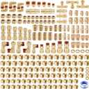 220Pcs Brass DOT Air Line Fittings Push Lock Air Fittings & Air Nylon Tube Compression Fittings Kits,1/4" 1/8" 3/8" 1/2" NPT Push To Connect Fittings Quick Connect Air Hose Fittings Assortment