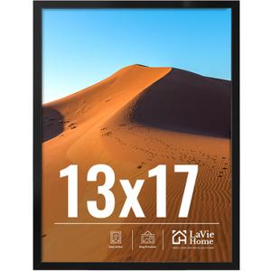 LaVie Home 13x17 Picture Frame for Wall Display, 13x17 Black Picture Frame with HD Plexiglas, 13 x 17 Poster Frame 1 Pack, Display Frame for Vertical or Horizontal, Classic Collection