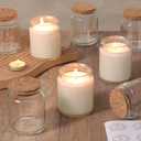 Lanttu 12 Pack Clear Candle Jars for Making Candles, 7.5oz Glass Jars with Wooden Lids and Labels, Candle Making Supplies Candle Containers for Home DIY, Gifts, Table Decor