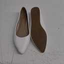 DREAM PAIRS Women's Dress Pointed Toe Flats Ballet Comfort Soft Slip On Casual Flat Shoes for Work Office Business (8.5, White/Pu)