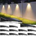 Solar Fence Lights Outdoor 12-Pack, Waterproof LED Fence Light Solar Powered with 3 Modes (3000K/4500K/6500K) for Outside, Deck, Step, Stairs, Balcony, Yard, Patio, Walkway, Pathway, Railing
