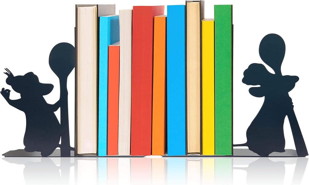 Mouse Decorative Bookends - Versatile Kitchen and Home Dcor, 6.5x5.9x1.2 Inches, Ideal for Mouse Birthday Decorations and Mouse Themed Gifts