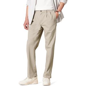 Amazon Essentials Men's Classic-Fit Wrinkle-Resistant Pleated Chino Pant  (52W x 32L, Khaki Beige)