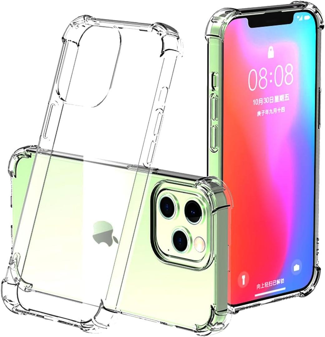 Compatible with iPhone 15 Case Clear,Transparent [Military Grade Drop Protection] Slim Shockproof Phone Cases Shockproof Bumper Slim Protection Cover Women Men 2023 (Only for iPhone 15 6.1 Inch), (2 Pack)