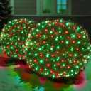 Led Red and Green Christmas Net Lights Outdoor Christmas Bushes Lights 120Led 6ftx5ft, Connectable Outdoor Indoor Mesh Net Lighting for Xmas Holiday, Garden, Lawn, Shrubs, Trees, Bushes Decorations
