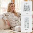 LOOGU Womens Pajama Set Cozy Sweatshirt Casual Jogger Pants Comfy Loungewear for Fall 2 Piece Outfits Clothing, M