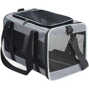 Pet Bag, Soft-Sided Pet Carrier for Big Medium Cats and Puppy, Out Carrying Bag, Pet Carrier for Large and Medium Cats, Dog Carriers Cat Carriers Pet Privacy Protection Travel Carriers (Gray (with Blue border))