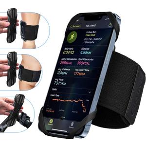 Cikyner Running Armband, 3 in 1 360 Rotatable & Detachable Sports/Bicycle Phone Holder for 4.5-7'' Smartphones, Ideal for Gym, Jogging, Hiking
