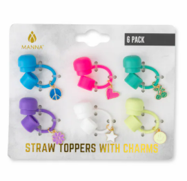 Manna Straw Toppers With Charms 10 Pieces Only