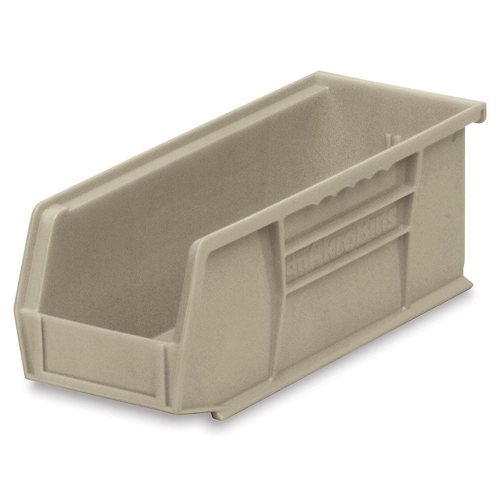 Bin [Set of 12] Size: 4" H x 4.13" W x 10.88" D, Color: Stone