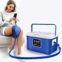 Cold Therapy Machine, Ice Therapy Machine for Knee with Adjustable Flow Rate, Digital Timer, Quiet Pump, Knee Pad, Cold Therapy Unit for Long-Term Relief and Recovery (Blue)