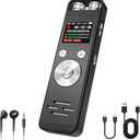 128GB Digital Voice Recorder with Playback - Voice Activated Recorders for Lectures/Meetings/Interviews, 9300Hours Audio Recorder Device, Dictaphone Tape Recorder Portable Mini with USB and Mp3 Player