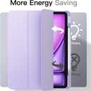 JETech Magnetic Detachable Case for iPad Air 13-Inch M3/M2 (2025/2024) with Pencil Holder, Removable Rotating Clear Cover, Portrait/Landscape Stand with Raised Screen View (Purple)