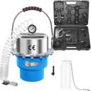 JIFETOR 5L Pneumatic Brake Pressure Bleeder Kit, Air Power Pressurized Master Cylinder Clutch Fluid Bleeding Tool Set with Bleed Machine, Collection Bottle and Adapters, Blue Cylinder