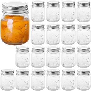 Cedilis 20 Pack 4oz Mini Mason Jars with Airtight Lids, Jelly Jars, Glass Jars for Jam, Honey, Wedding Favors, Shower Favors