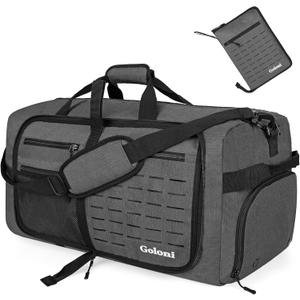 Foldable Travel Duffle Bag for Men Women, Waterproof with Shoe Compartment, 80L 120L Large Collapsible Luggage Bag, Lightweight Packable Duffel for Travel Sports Gym Airline Carry On Checked Bag