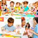 Tellingyou 18 Pcs Spring Craft Bulk Mothers Day Crafts for Kids Classroom Spring Flower Picture Frame Kit Flower Pot DIY Wood Picture Frames with 2 Gems Stickers Gift for Family Kids(Tulip Shape)