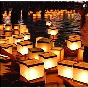 20 Pack Square Chinese Lanterns Wishing, Praying, Floating, River Paper Candle Light, Floating Lanterns for Lake or River, Floating Water Lanterns, Lanterns Floating 5.9"*5.9"*5.9"