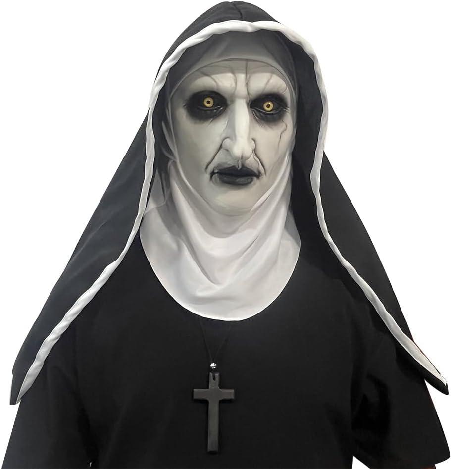 The Nun Mask Full Head Scary Halloween Costume for Unisex Adults