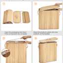 Bamboo Toilet Paper Storage Basket with Lid & Handle - 32L Large Capacity Handwoven Bathroom Organizer for 16 Rolls - Sturdy Stand Holder for Toilet Paper Organization, Natural (Medium)
