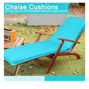 5 piece Waterproof Chaise Lounge Cushion Cover Outdoor (Not Includes Cushion) 72 x 21 x 3 Inch Chair Replacement Cover Chaise Slipcover with Zipper Ties for Patio Pool (Lake Blue)
